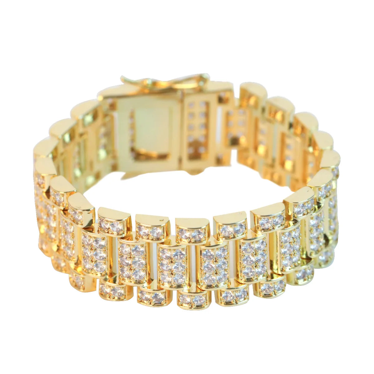 Iced Out Watch Band Style Hip Hop Bracelet // 20MM