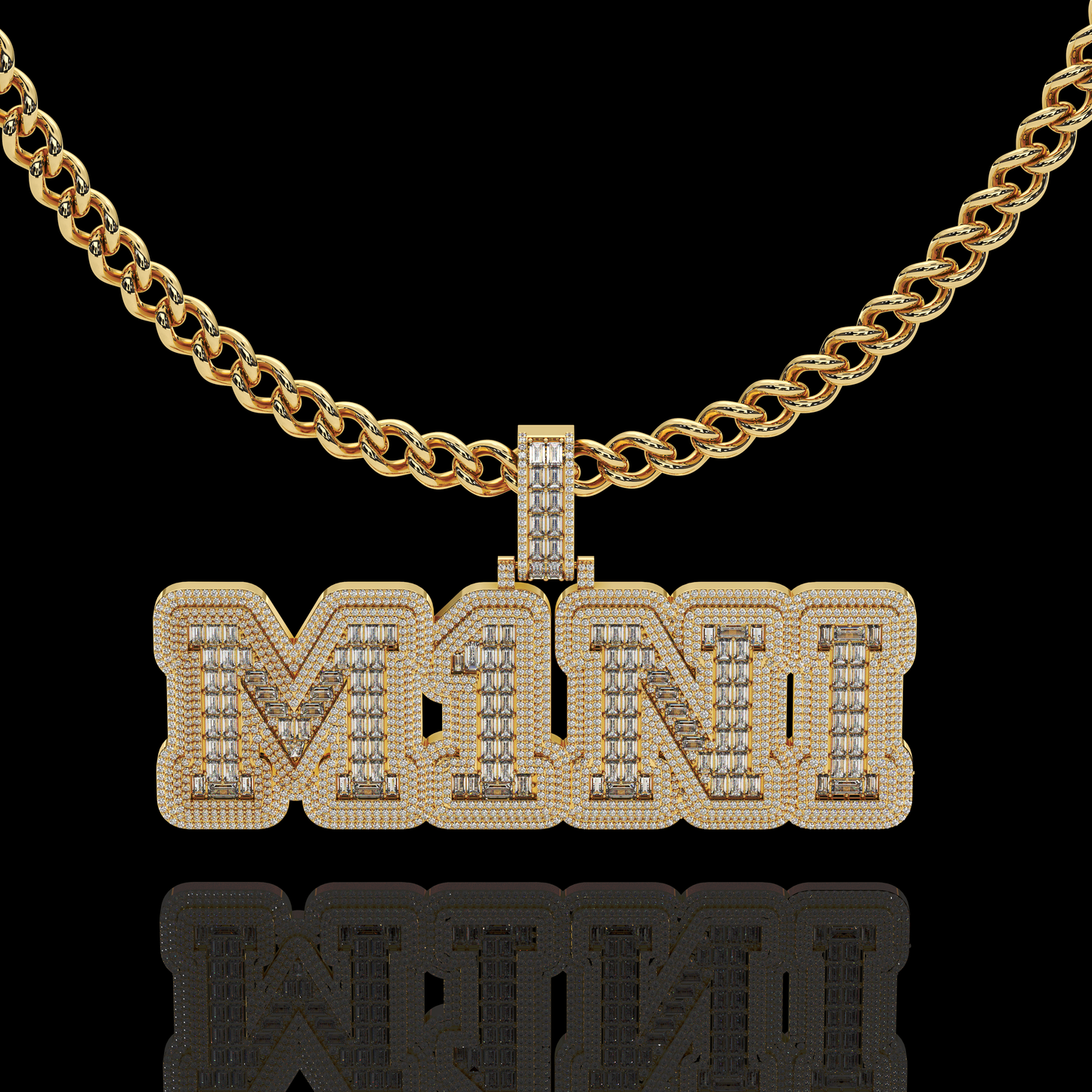 CUSTOM ICED BAGUETTE PLATE FONT