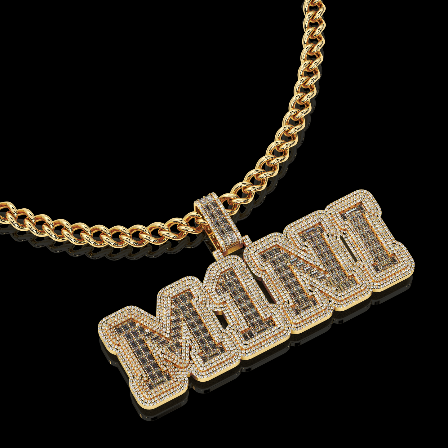 CUSTOM ICED BAGUETTE PLATE FONT