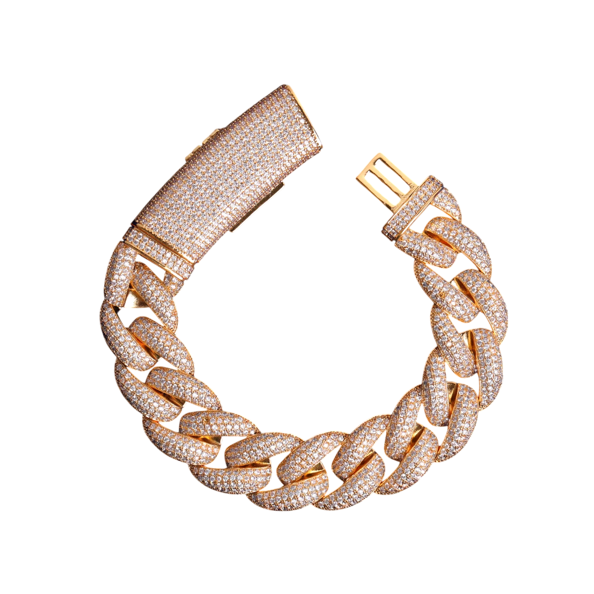 Iced Out Gold Prestige Cuban Link Bracelet
