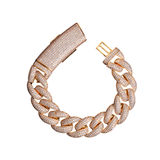 Iced Out Gold Prestige Cuban Link Bracelet