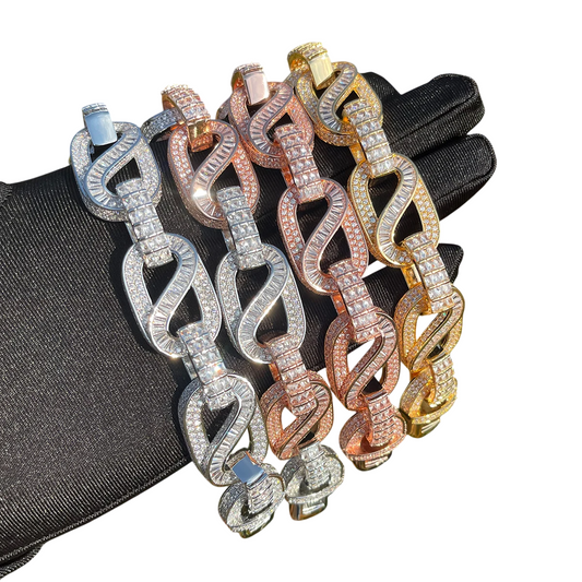 Iced Out Eternal Brilliance Baguette Cuban Bracelet // 20MM