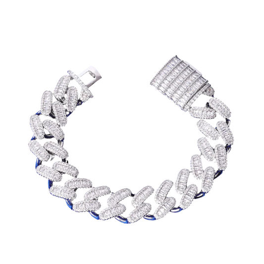 Iced Out Baguette Miami Cuban Link Bracelet // 15MM