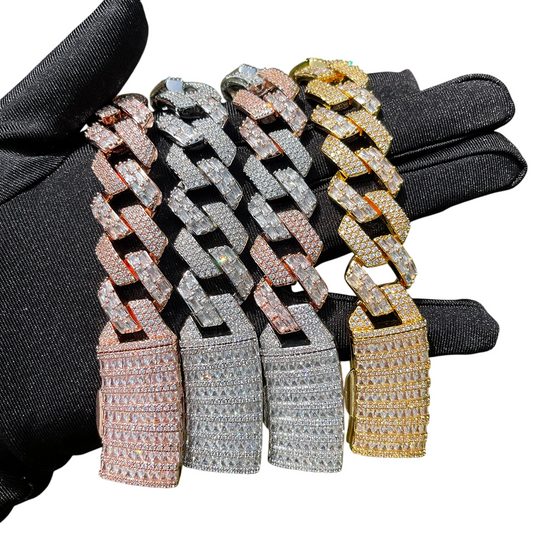 Iced Out Elite Two-Tone Cuban Link Bracelet