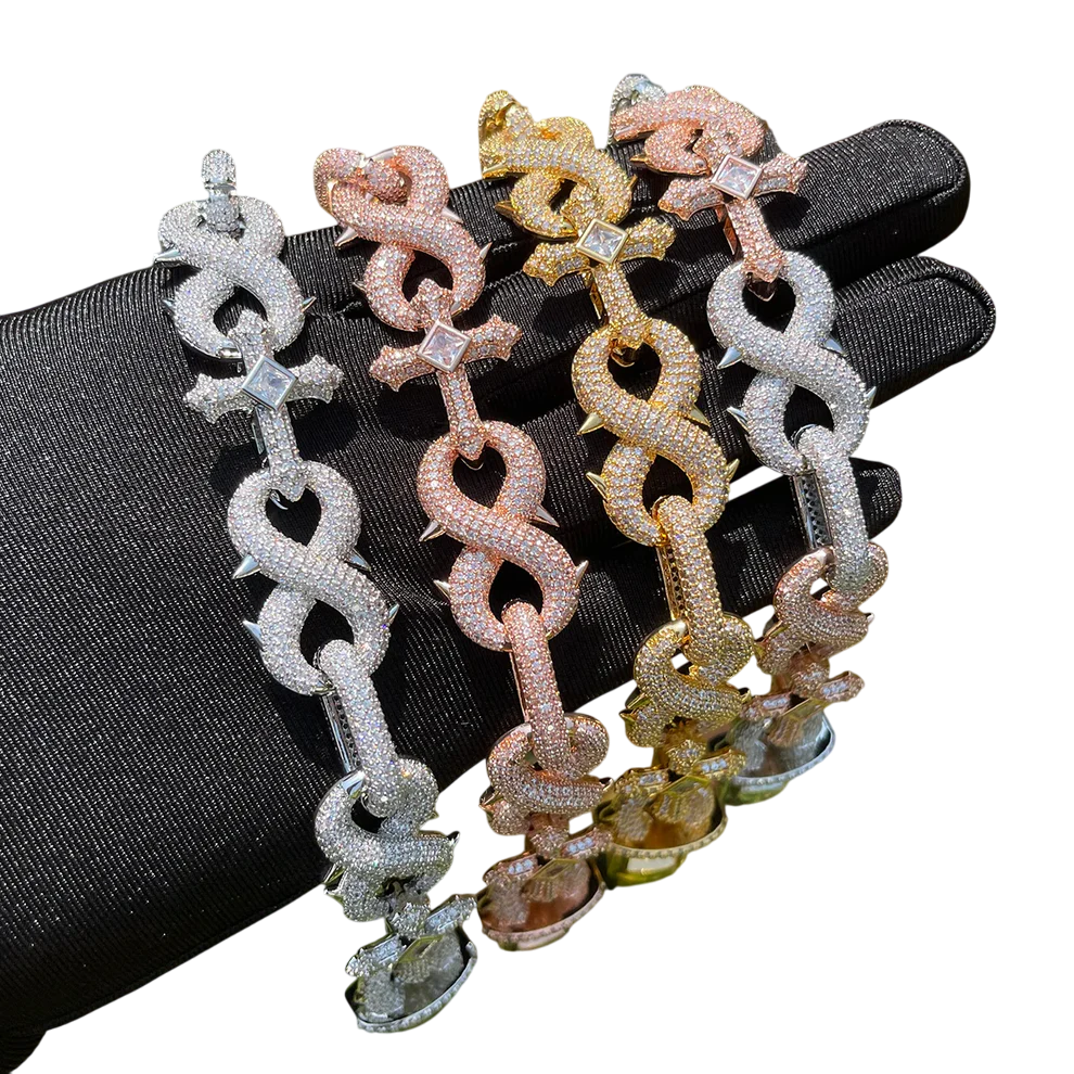 Iced Out Infinity Cross Cuban Bracelet