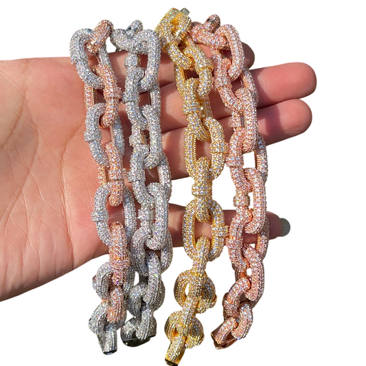 Iced Out Box Centerpiece Cuban Bracelet