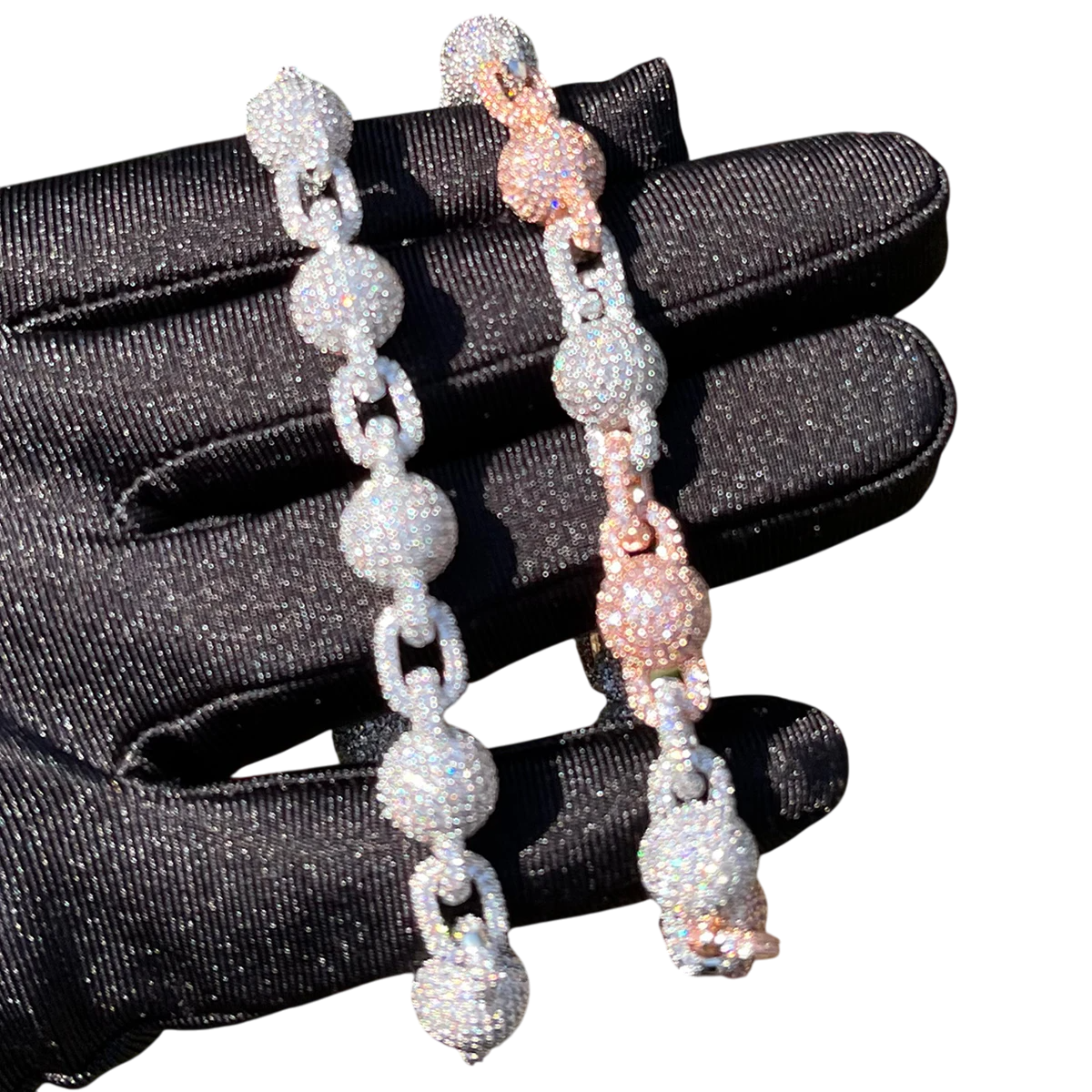 Iced Out Beads Cuban Link Bracelet