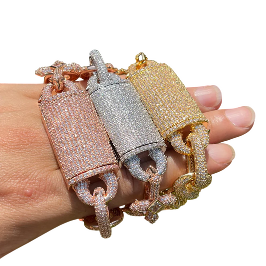 Iced Out Infinity Cross Cuban Bracelet