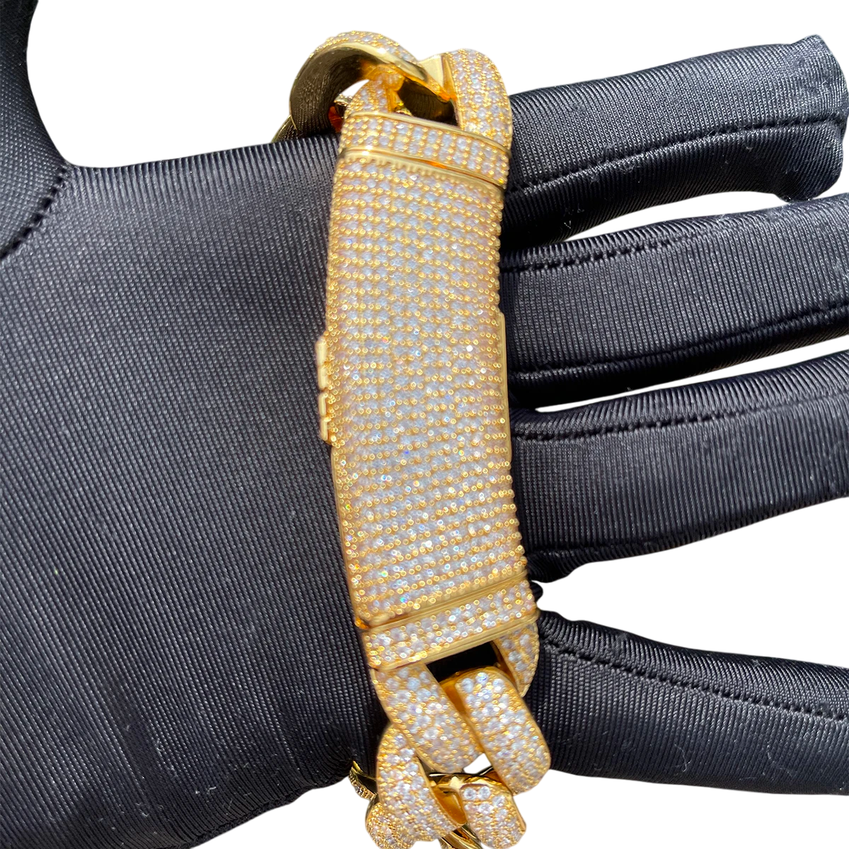 Iced Out Gold Prestige Cuban Link Bracelet