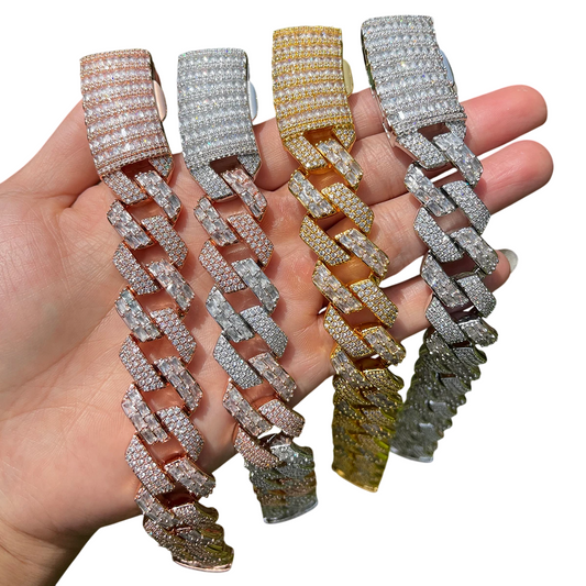 Iced Out Elite Two-Tone Cuban Link Bracelet