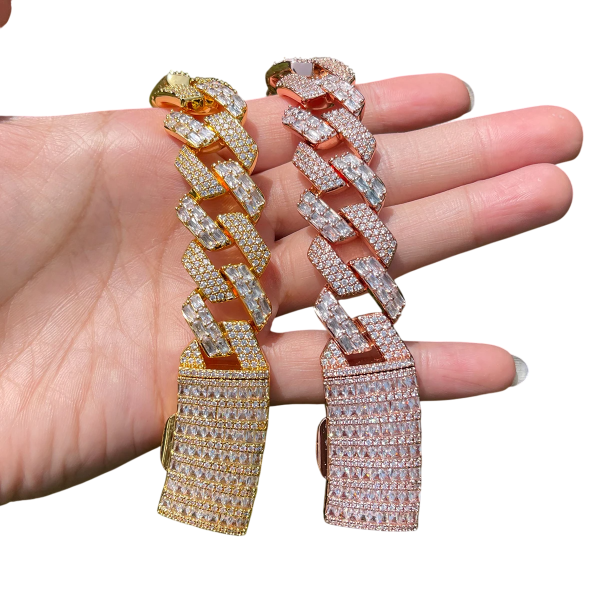 Iced Out Elite Two-Tone Cuban Link Bracelet