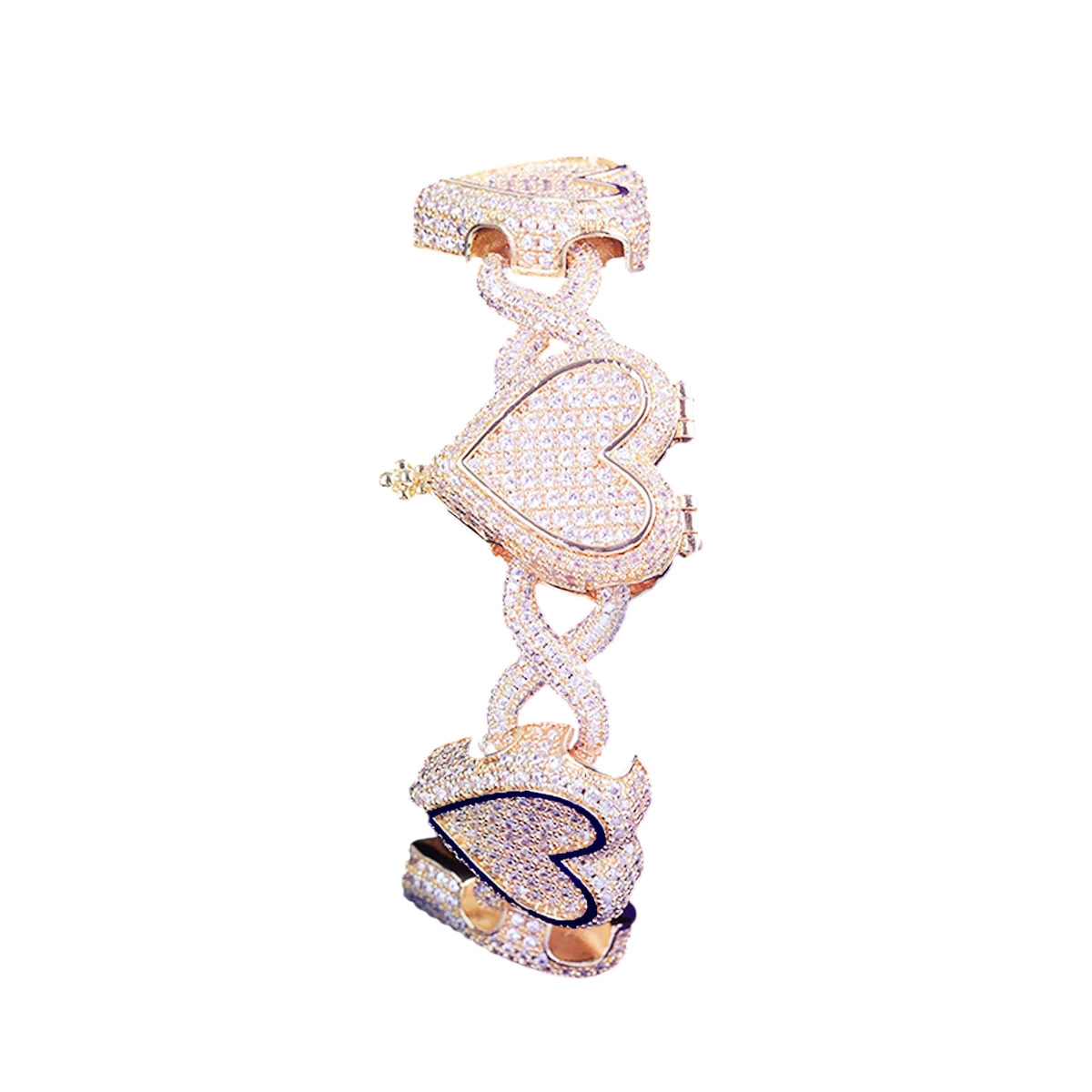 Iced Out Infinity Hearts Cuban Link Bracelet