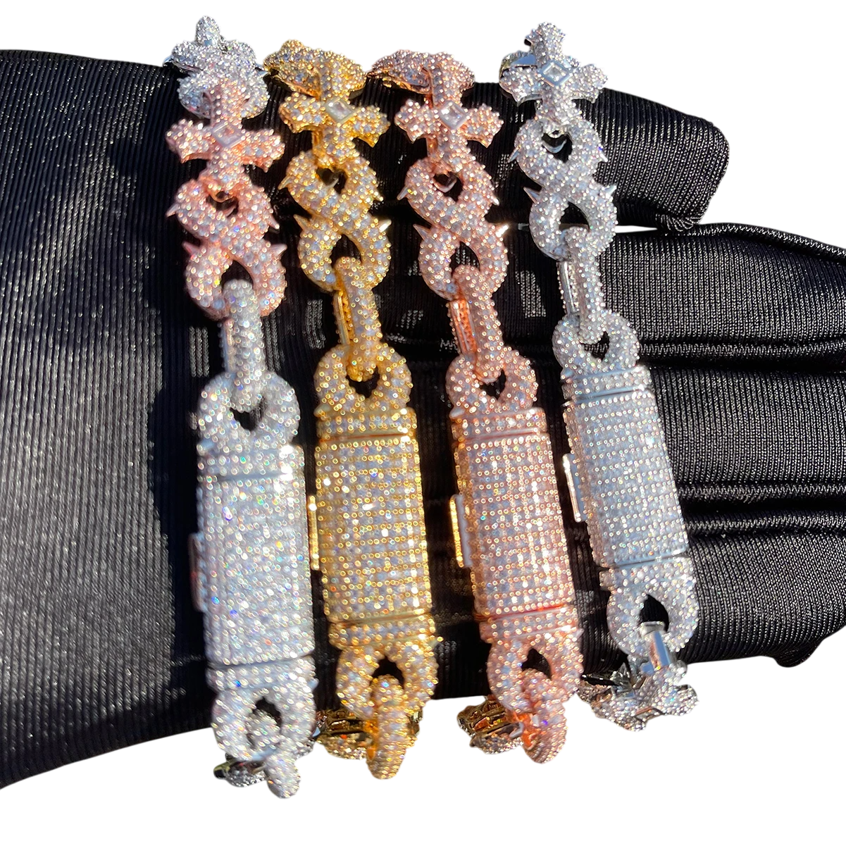 Iced Out Infinity Cross Cuban Bracelet // 12MM