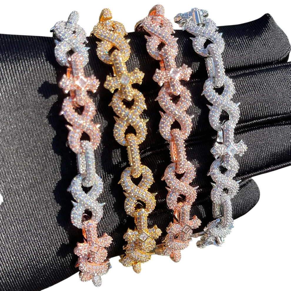 Iced Out Infinity Cross Cuban Bracelet // 12MM