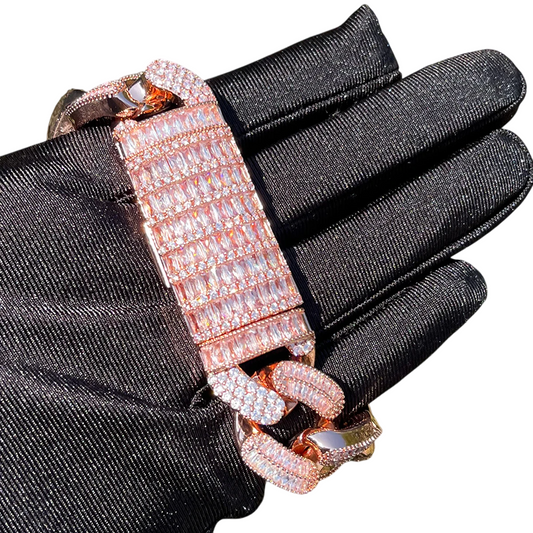 Iced Out CZ Baguette Cuban Bracelet