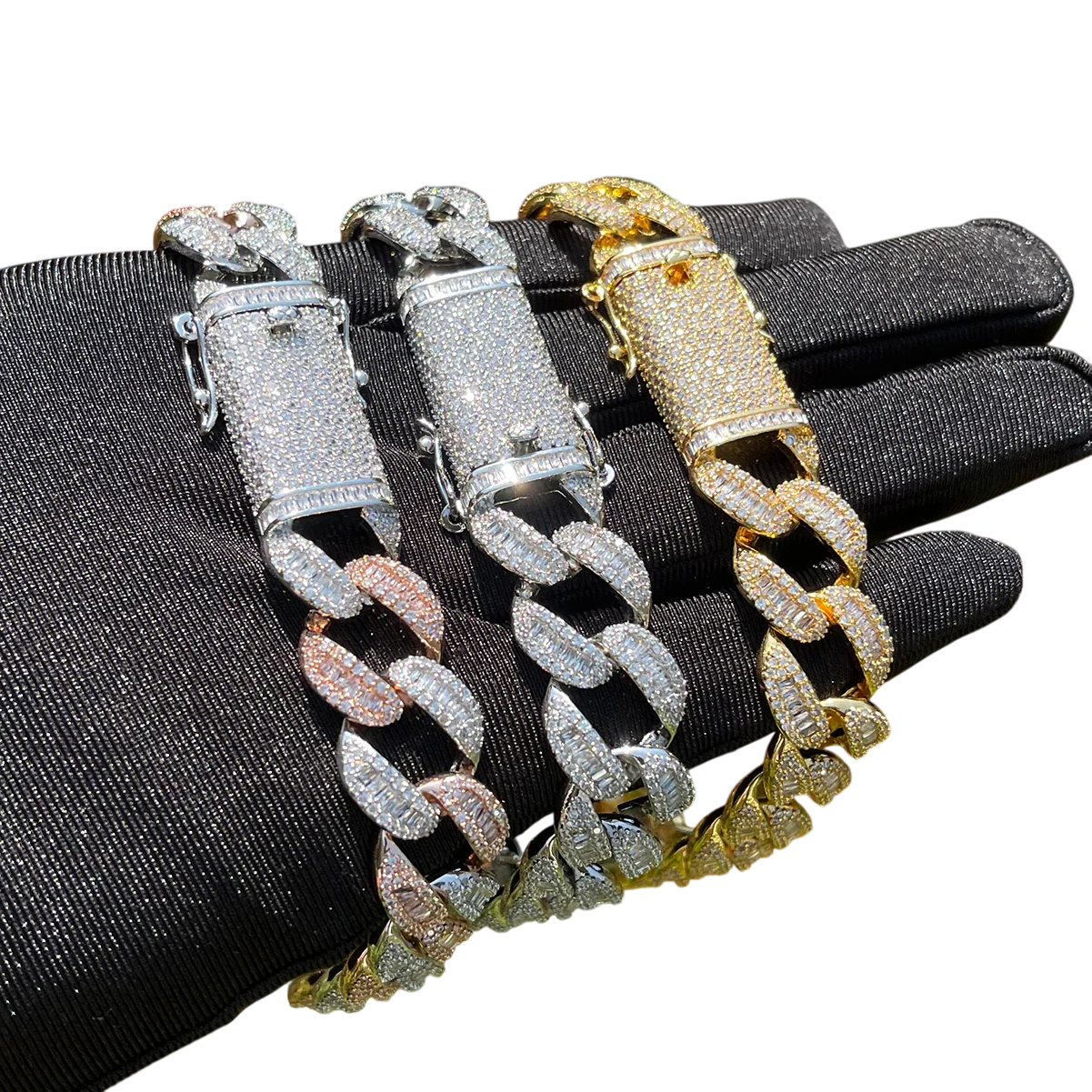 Iced Out Prong Perfection Baguette Cuban Link Bracelet