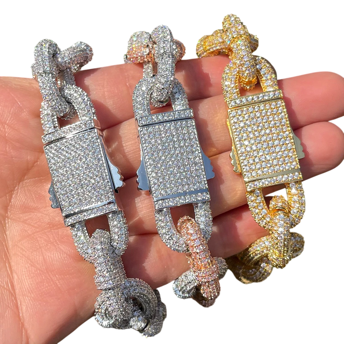 Iced Out Box Centerpiece Cuban Bracelet