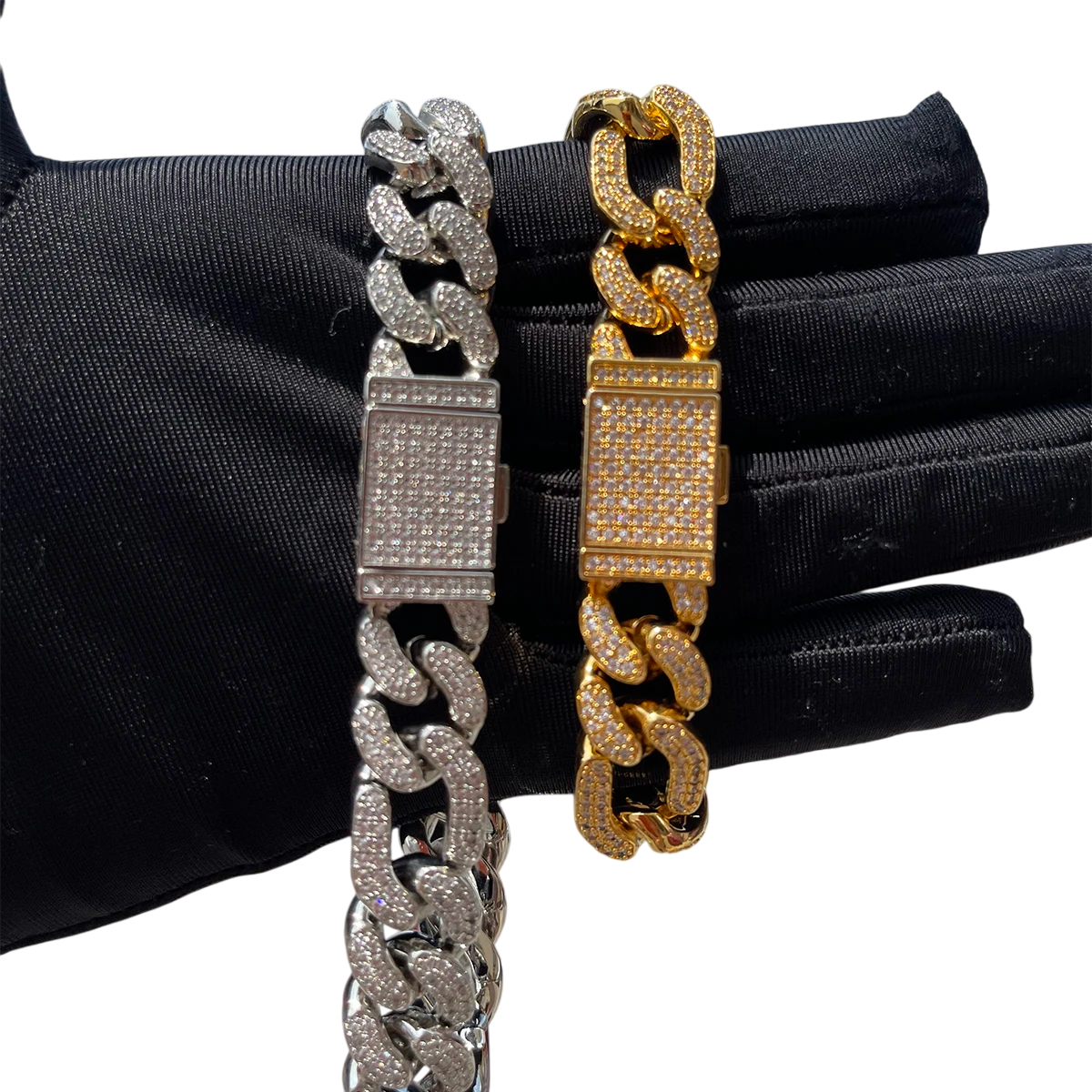 Iced Out Frost Figaro Cuban Link Bracelet