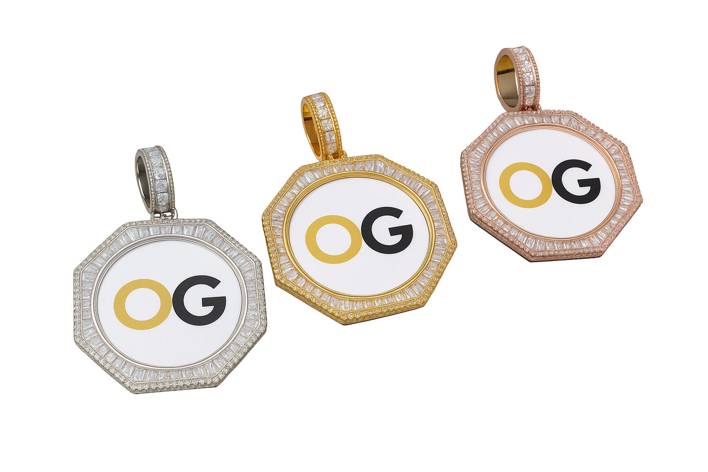 Custom Iced Out Polygon Photo Pendant