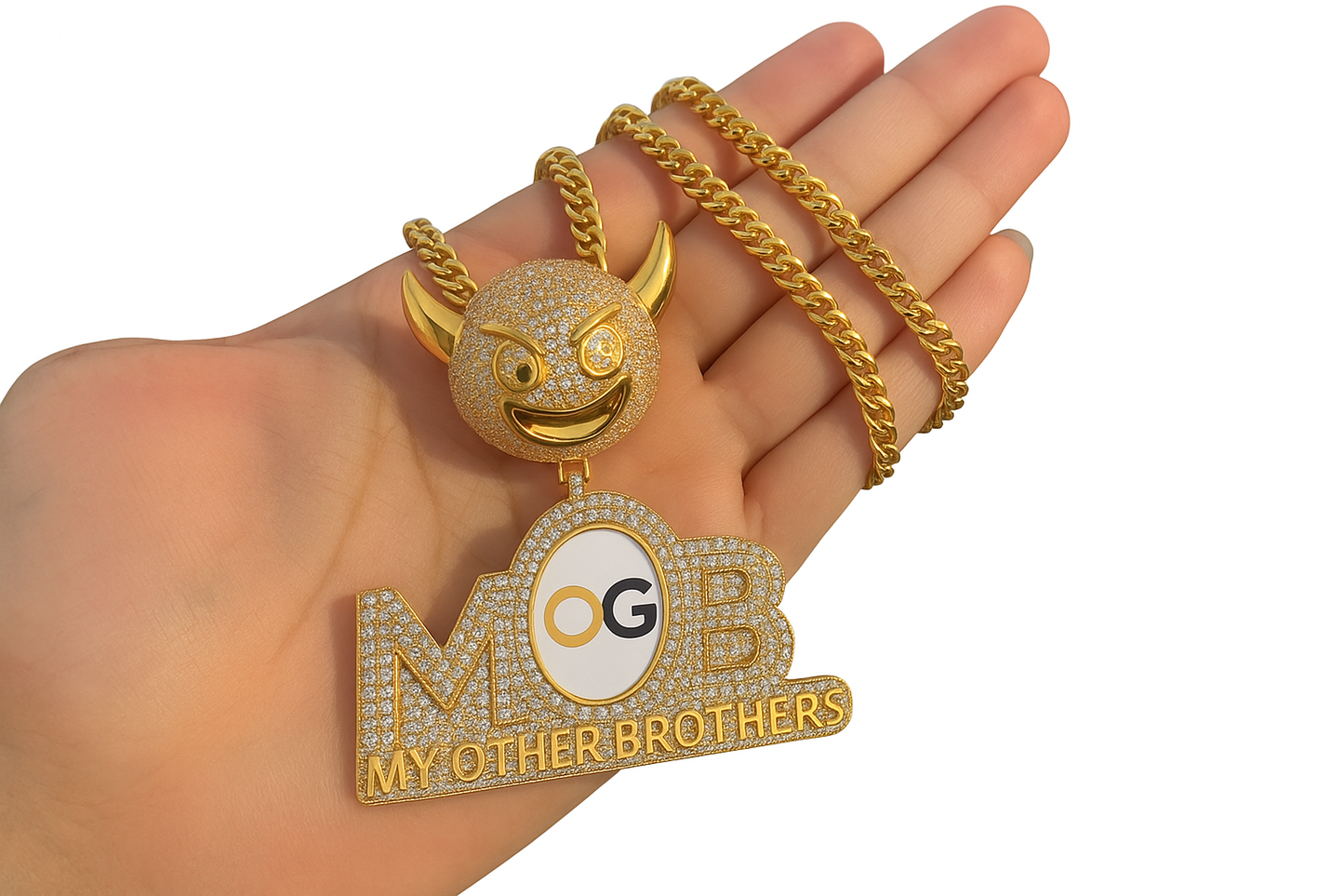 Custom Iced Out MOB Photo Pendant