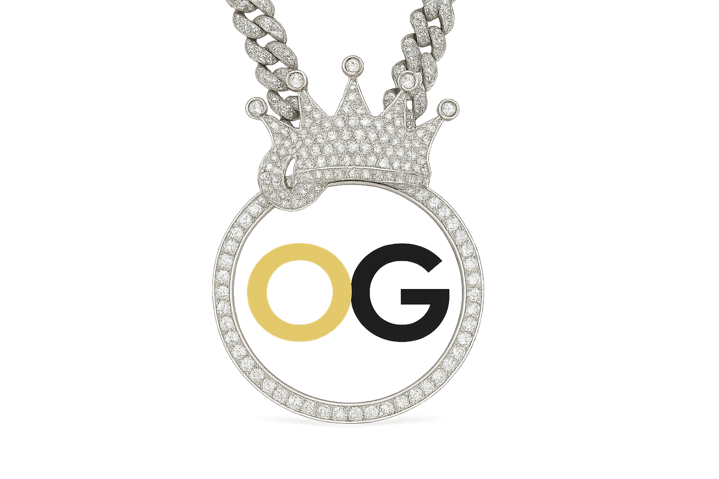 Custom Iced Out Queen Crown Medallion Photo Pendant