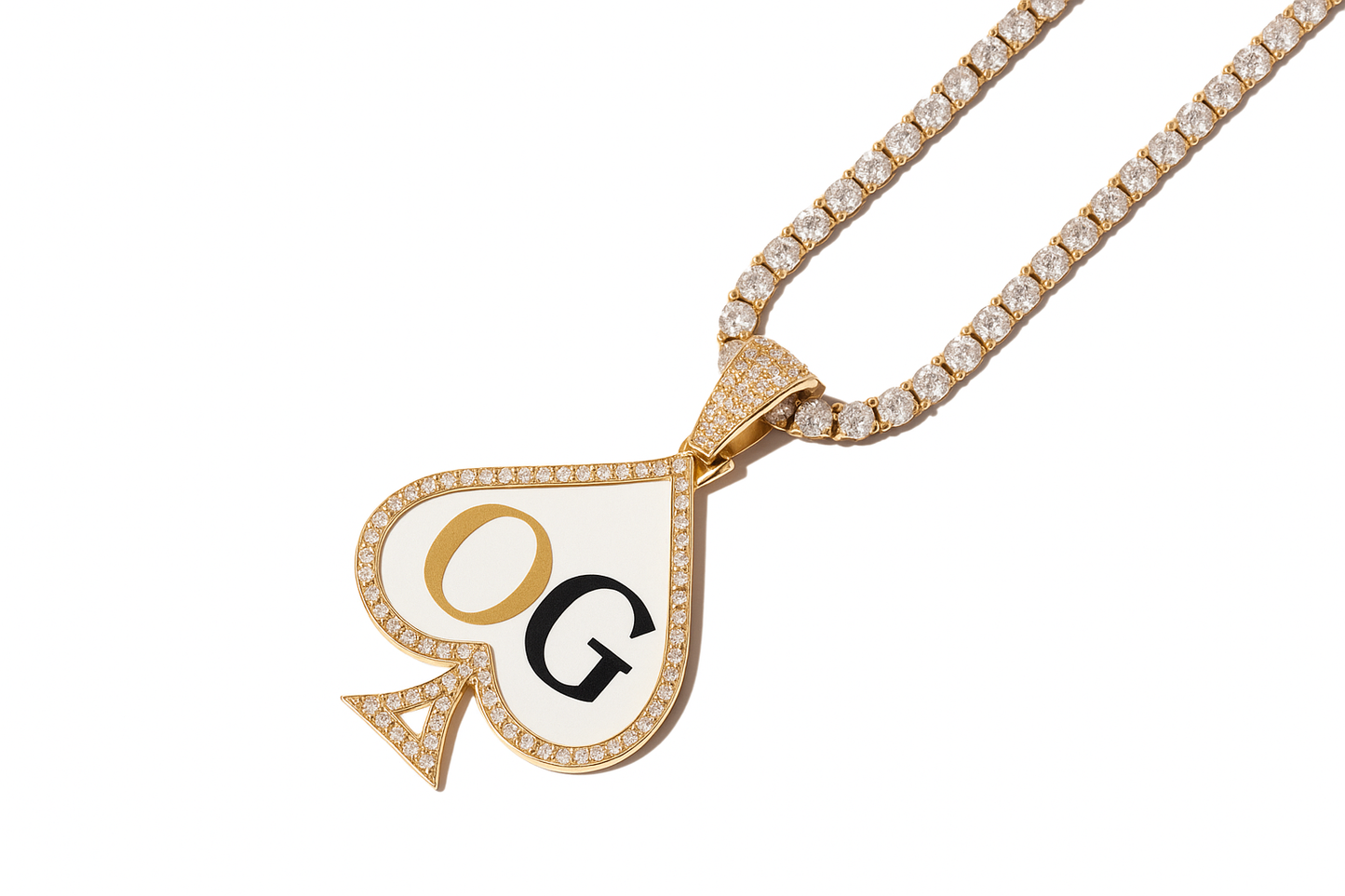 Custom Iced Out Spades Photo Pendant