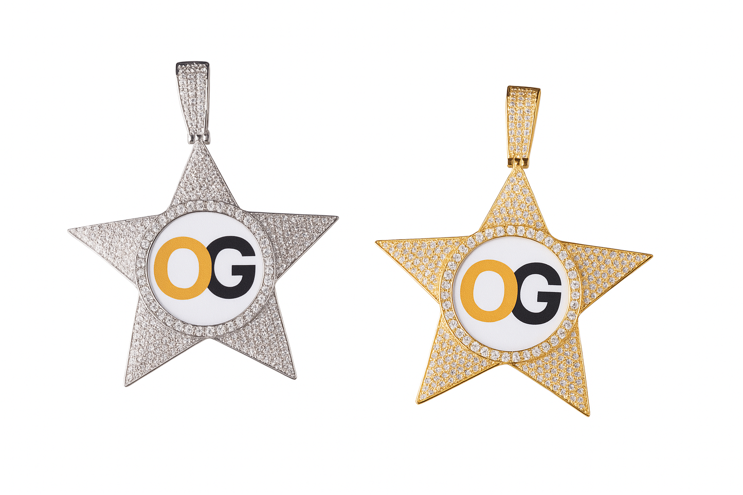 Custom Iced Out Star Photo Pendant