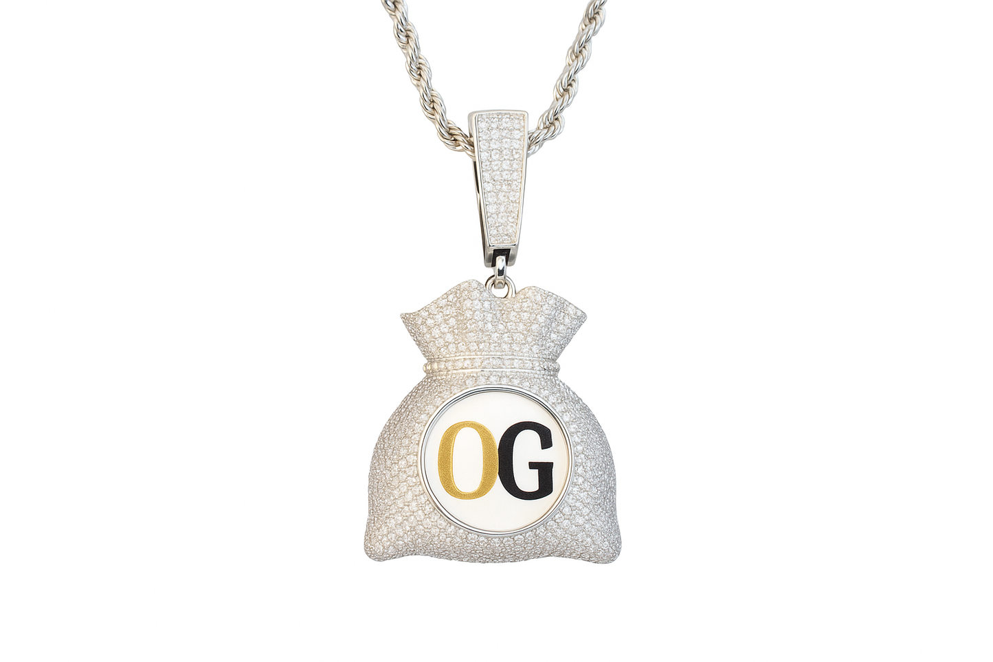 Custom Iced Out Money Bag Photo Pendant