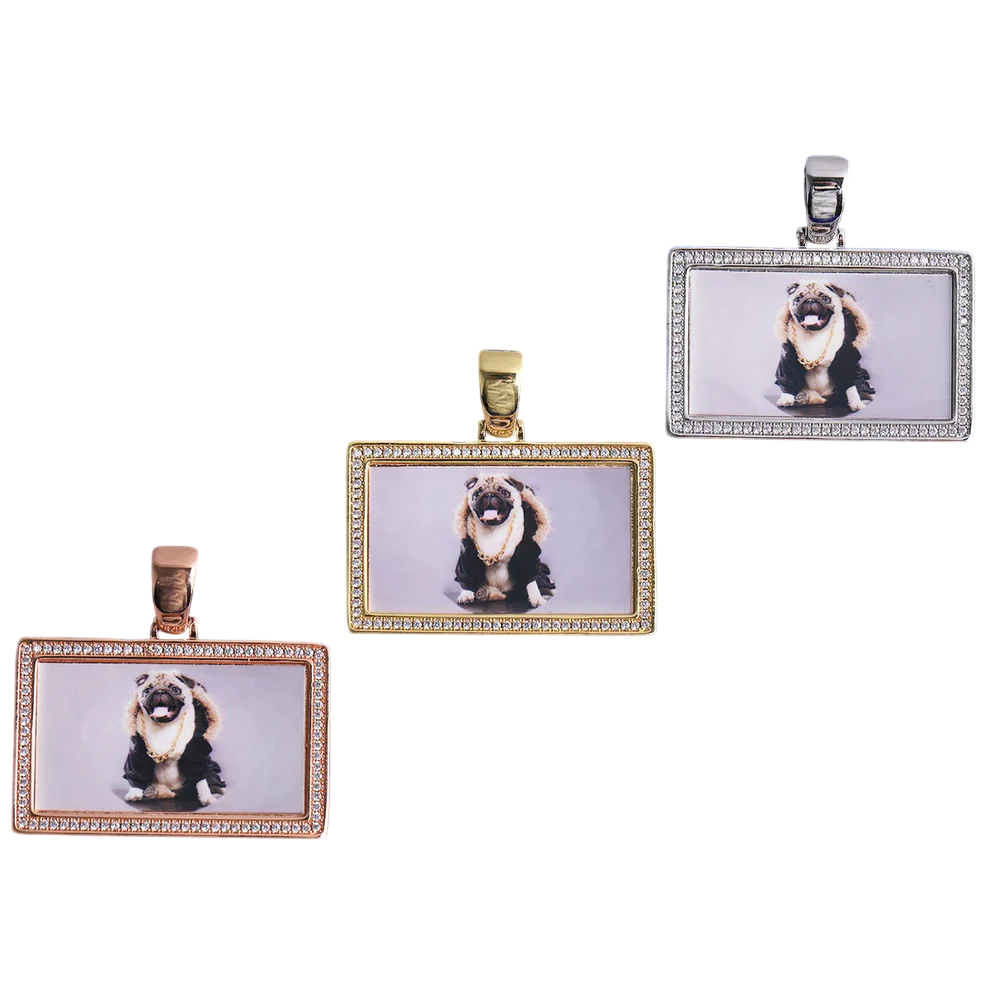 Custom Iced Out Rectangle Picture Pendant
