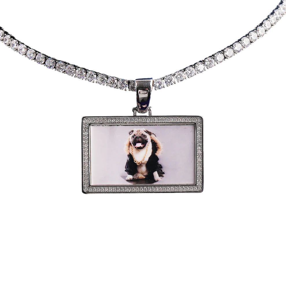 Custom Iced Out Rectangle Picture Pendant