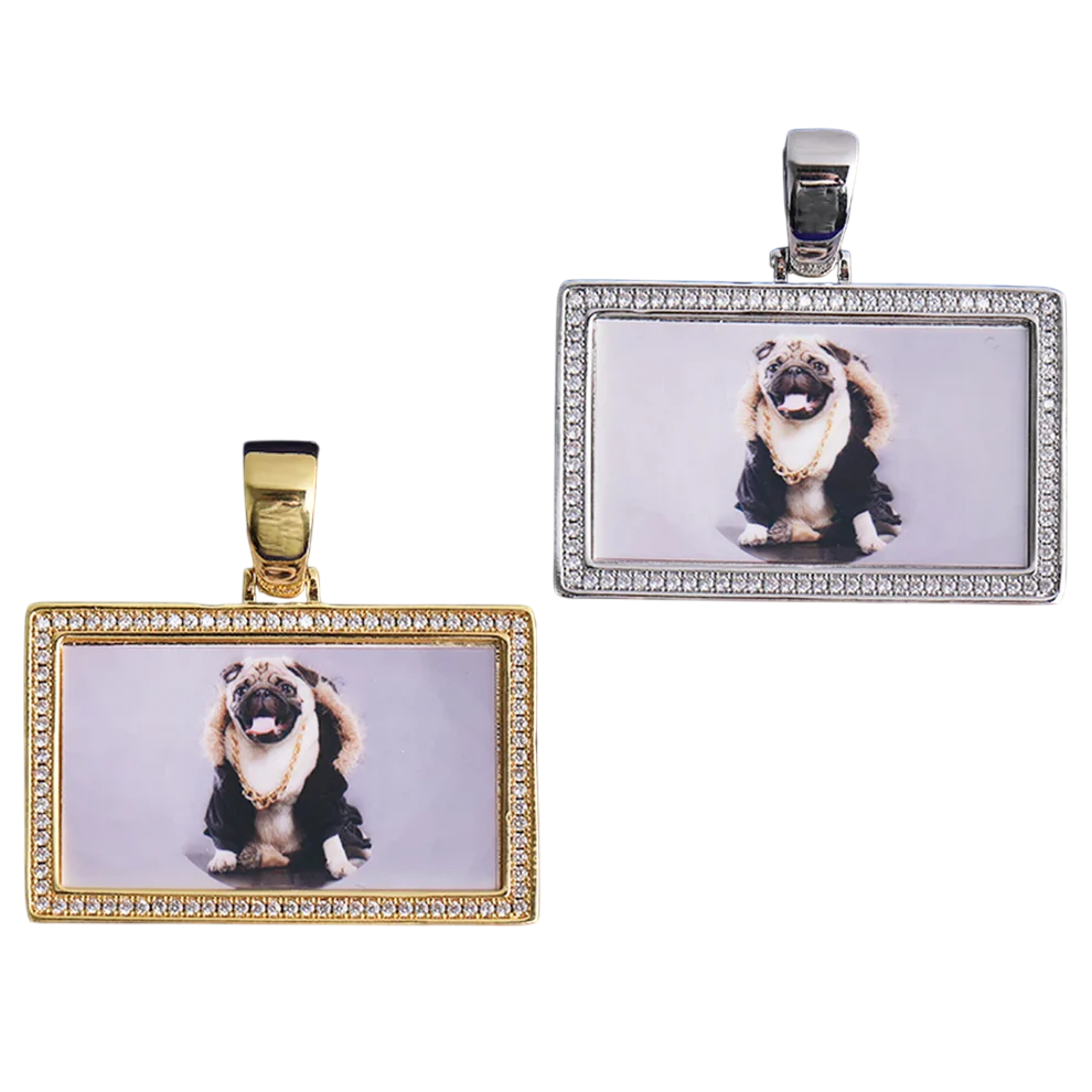 Custom Iced Out Rectangle Picture Pendant