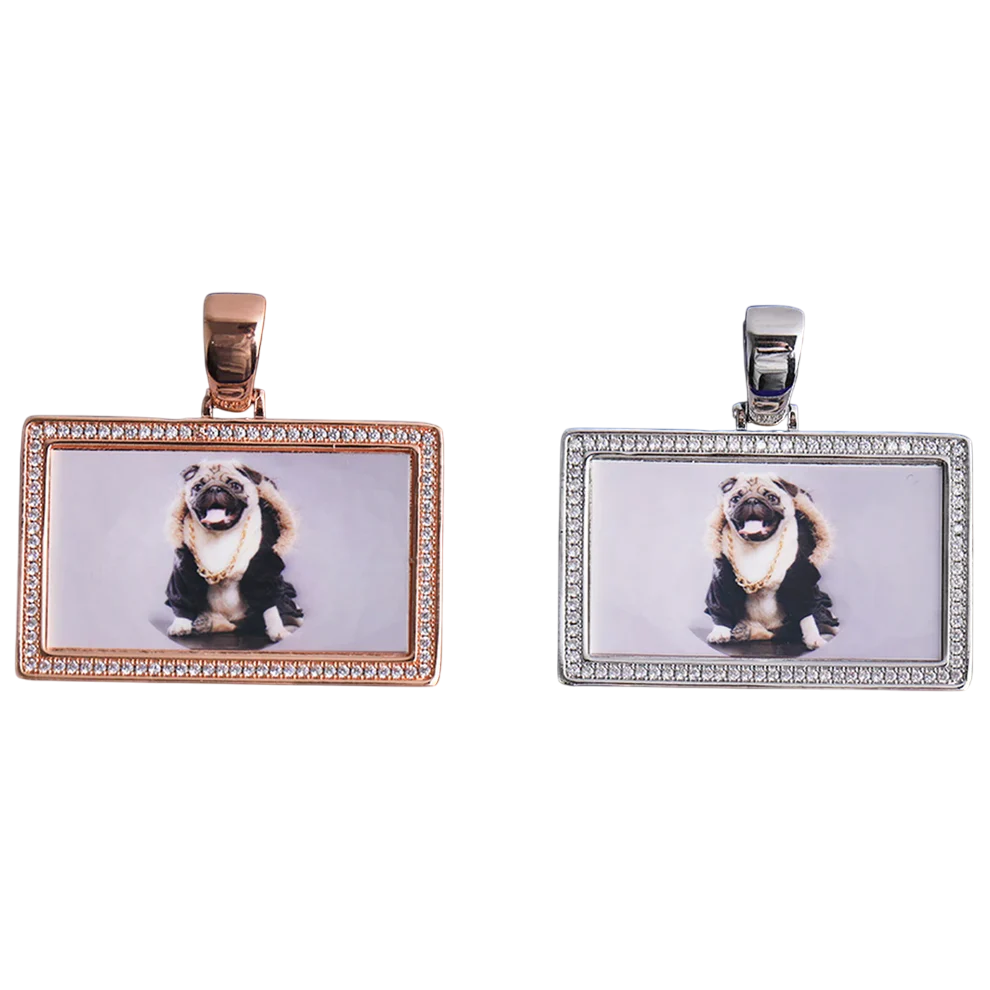 Custom Iced Out Rectangle Picture Pendant