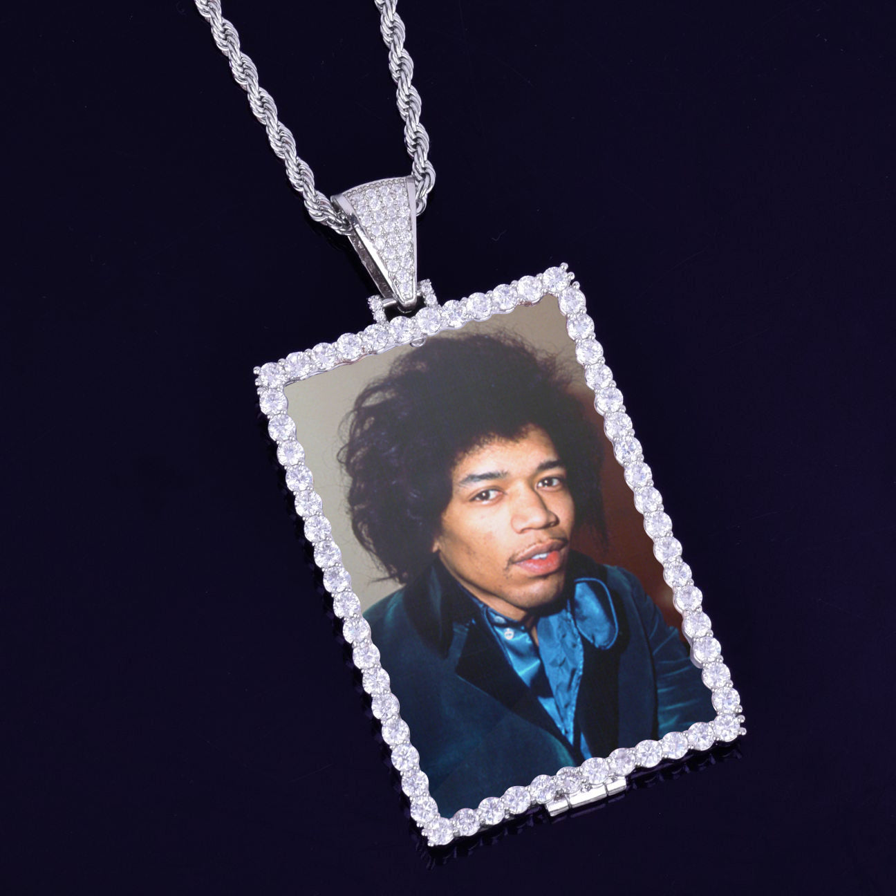 CUSTOM RECTANGULAR PHOTO PENDANT NECKLACE