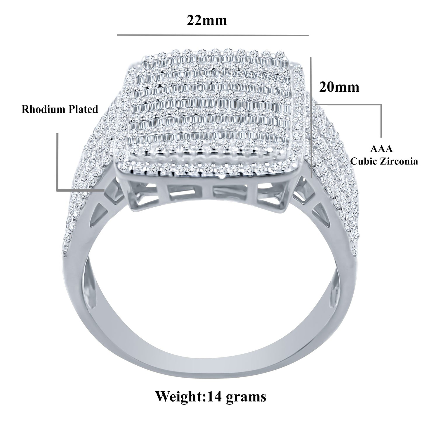 MICRO STONE RING // ICED OUT WHITE GOLD