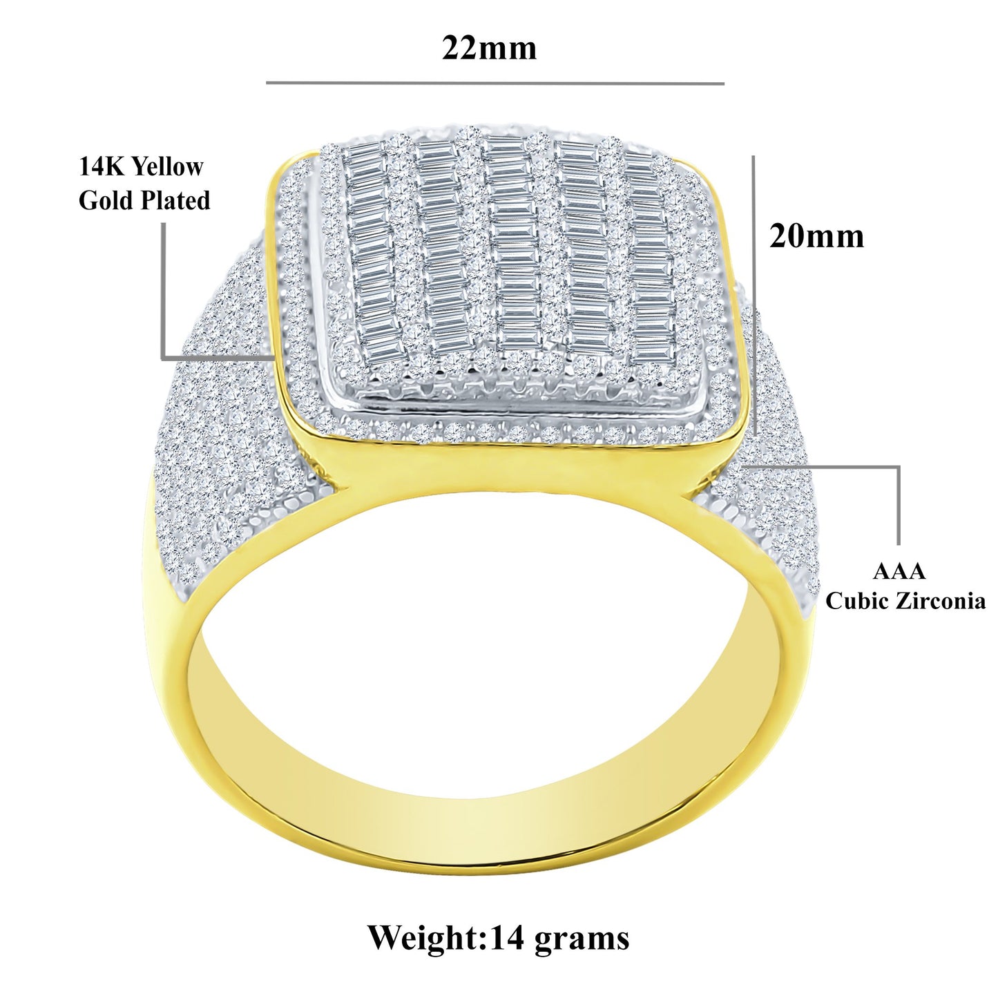 BABY CORN RING // ICED OUT YELLOW GOLD