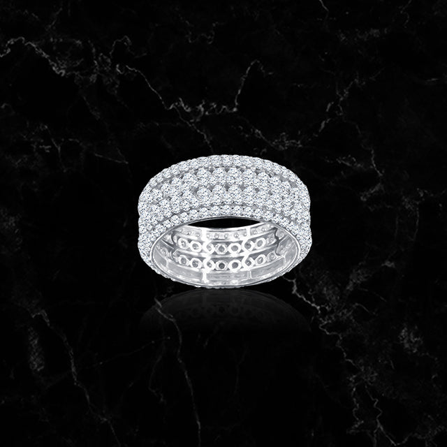 BAND RING // ICED OUT WHITE GOLD