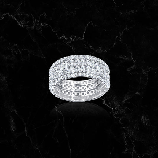 BAND RING // ICED OUT WHITE GOLD