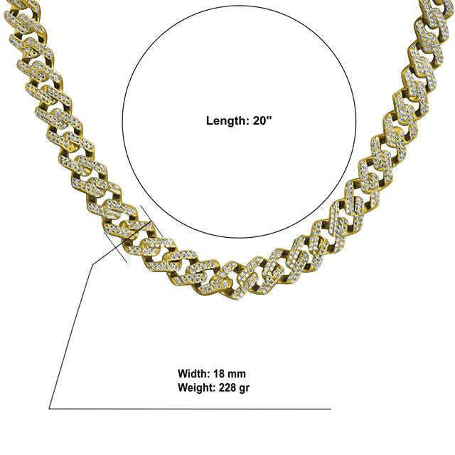 ICED OUT CUBAN CHAIN // YELLOW GOLD 12MM