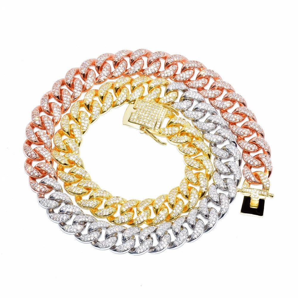 ICED MIAMI CUBAN LINK CHAIN // TRI TONE 12MM