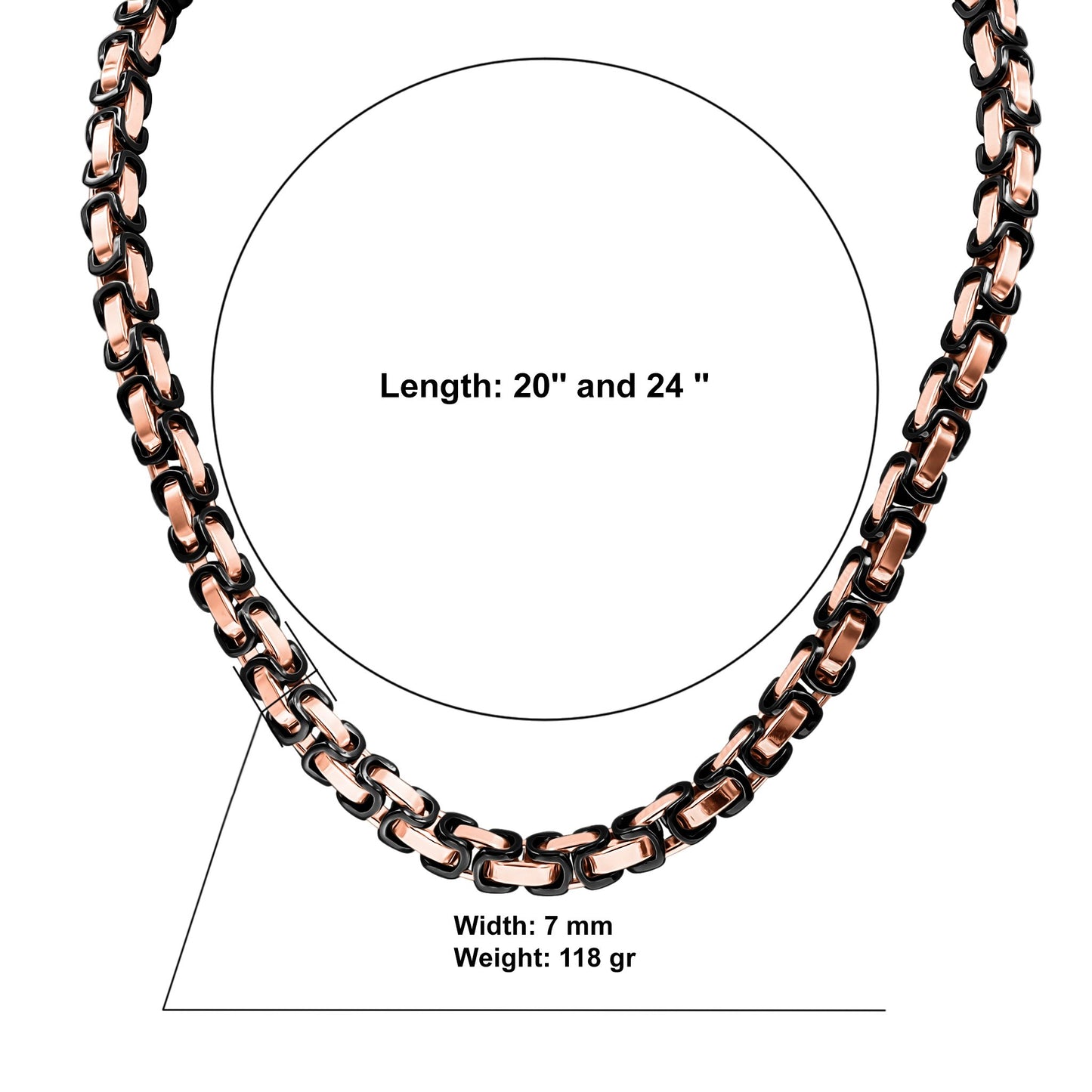 BRYZZY CHAIN // BLACK X ROSE GOLD 7MM