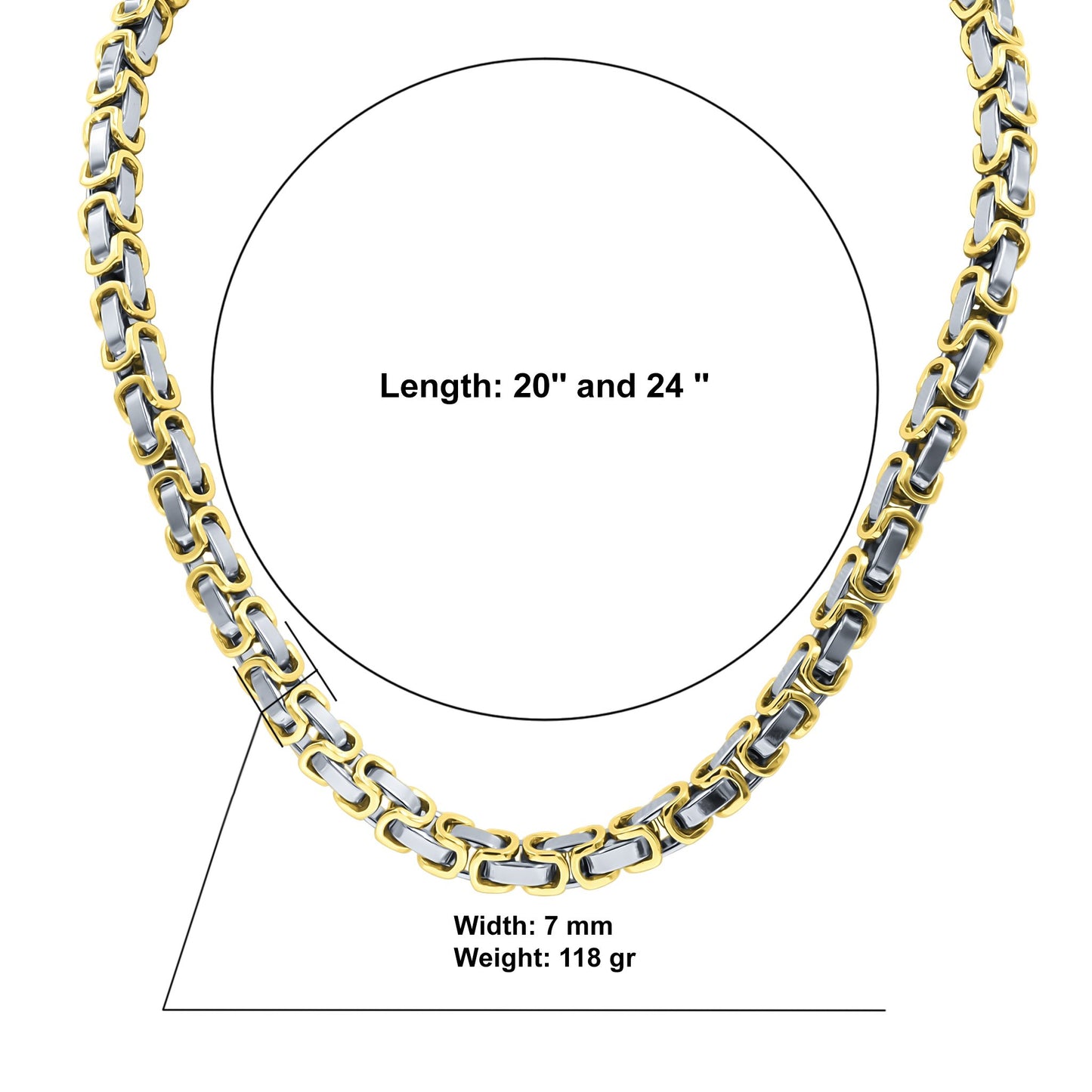 BRYZZY CHAIN // YELLOW X SILVER 7MM