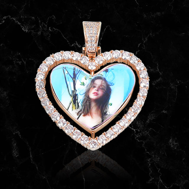 CUSTOM DOUBLE-SIDED ROTATING HEART PENDANT