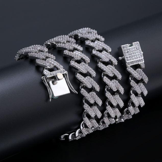 ICED OUT CUBAN CHAIN // WHITE GOLD 12MM