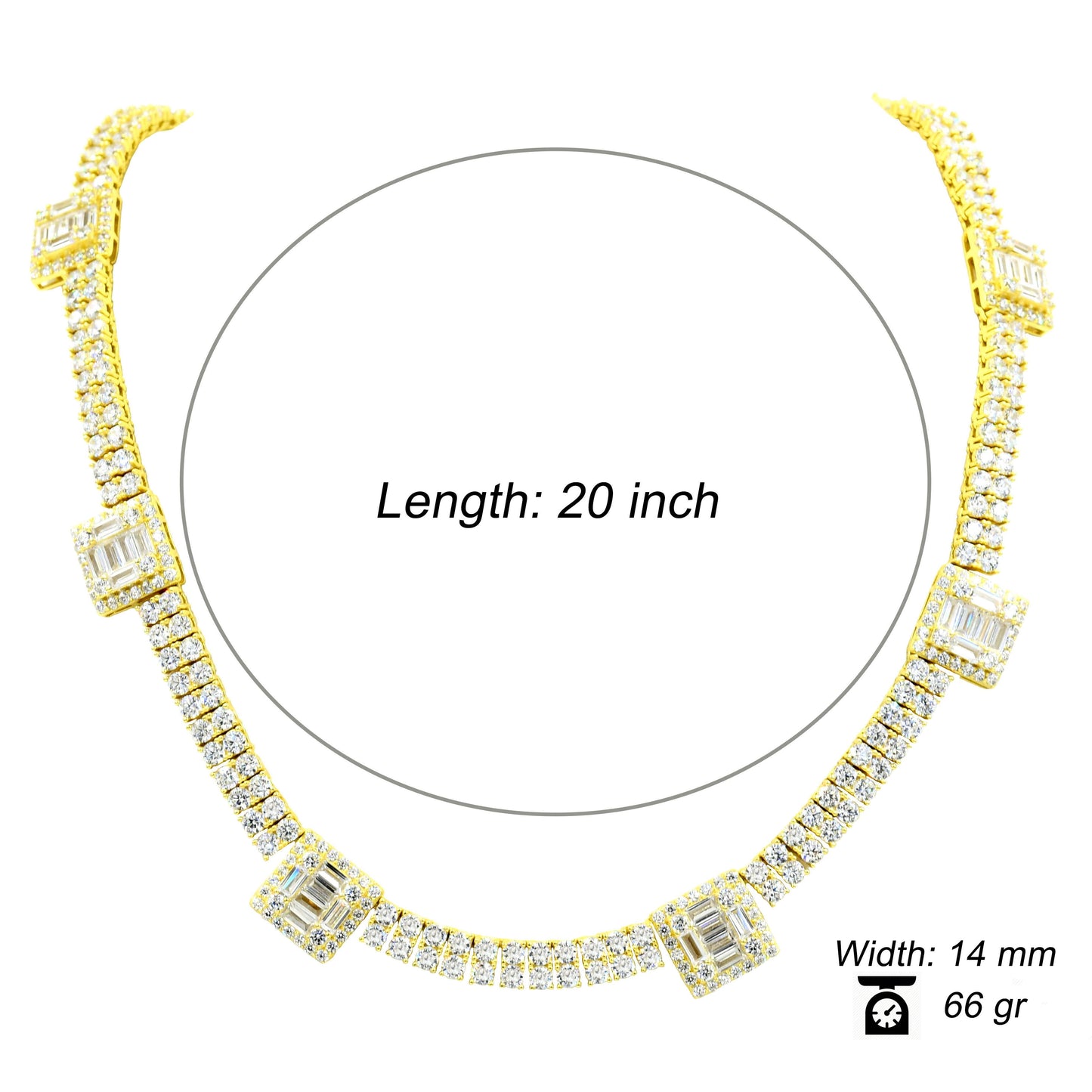 OPULENT ICED TENNIS CHAIN // YELLOW GOLD 14MM