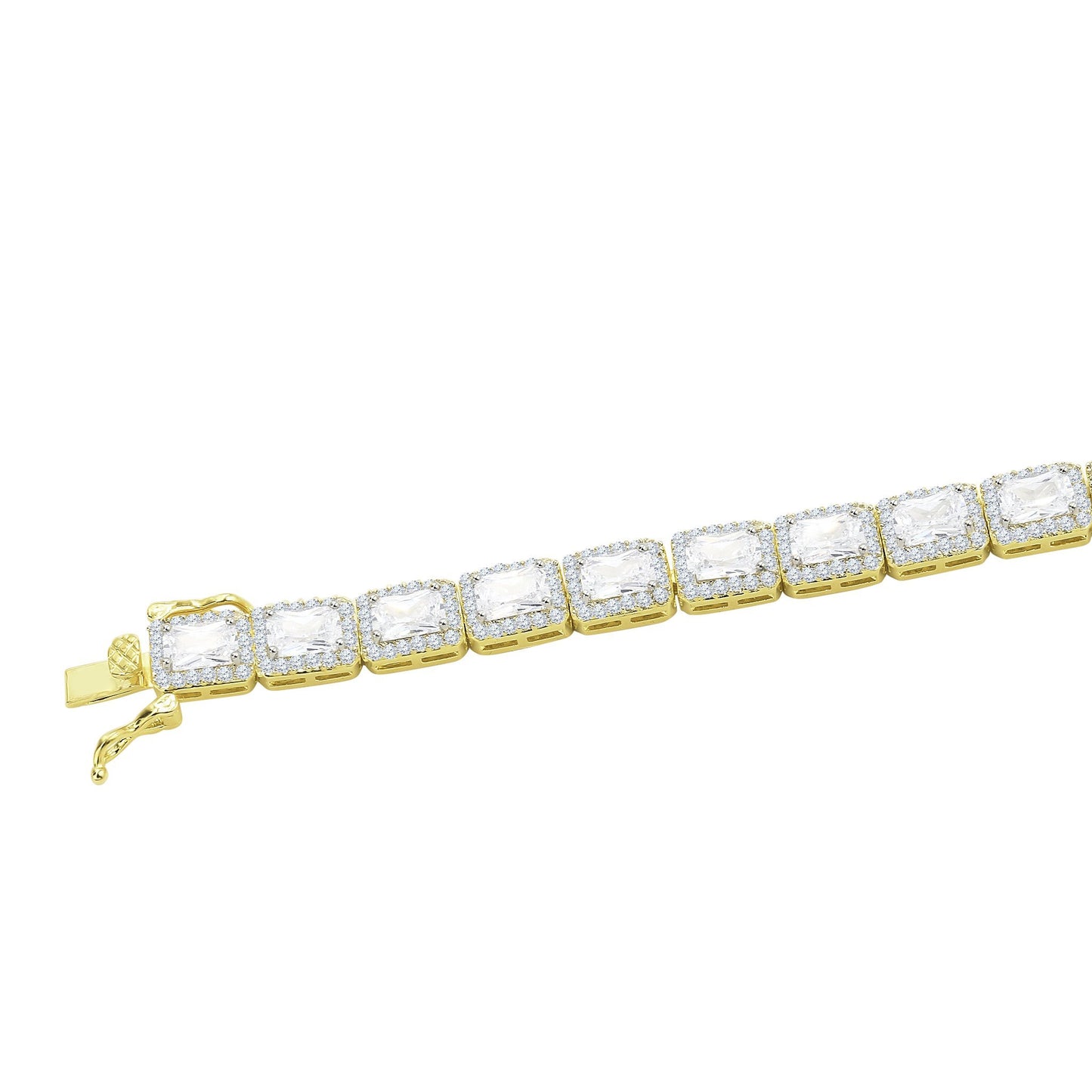RECTANGULAR BAGUETTE TENNIS BRACELET // YELLOW GOLD 6MM