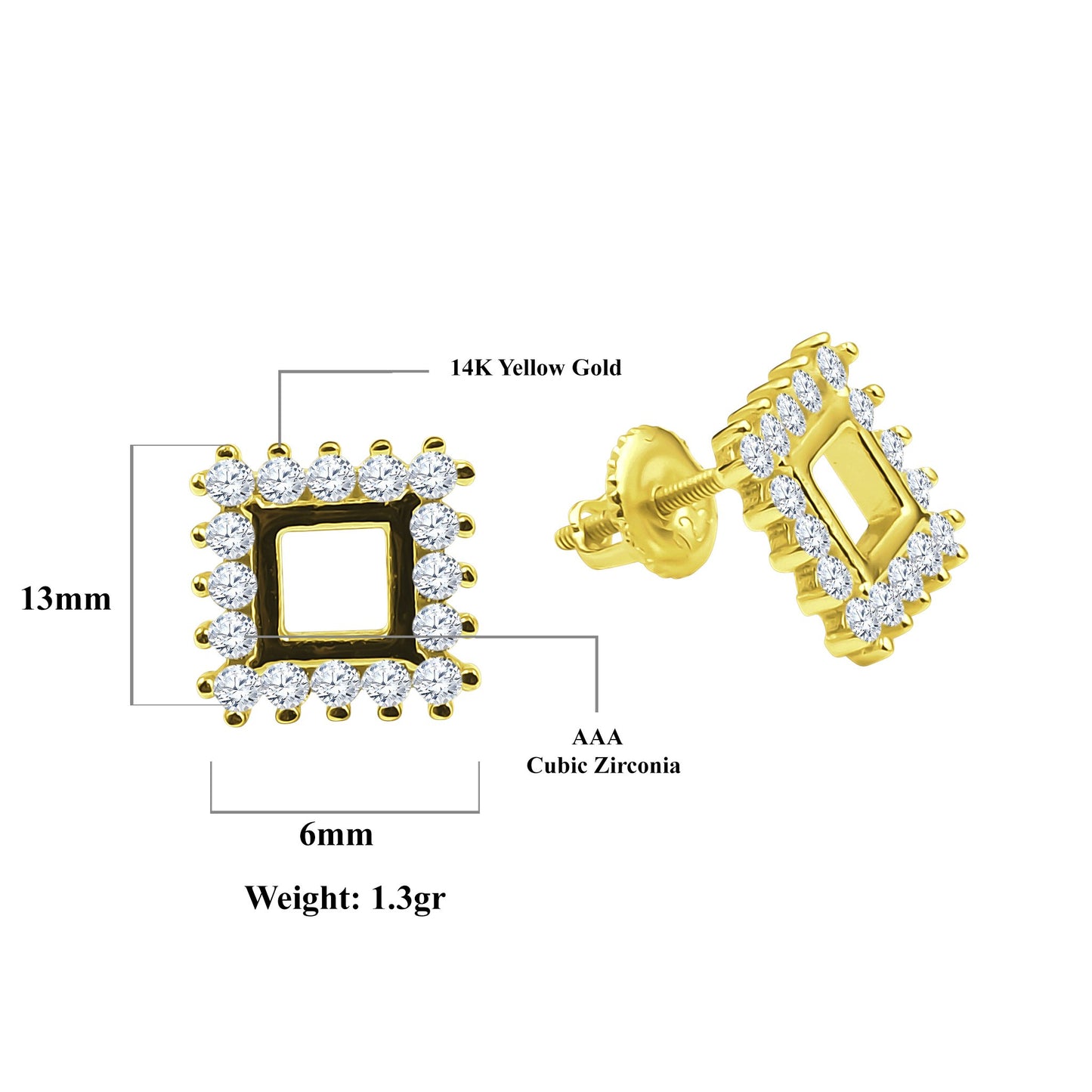 FRAMES // YELLOW GOLD EARRINGS