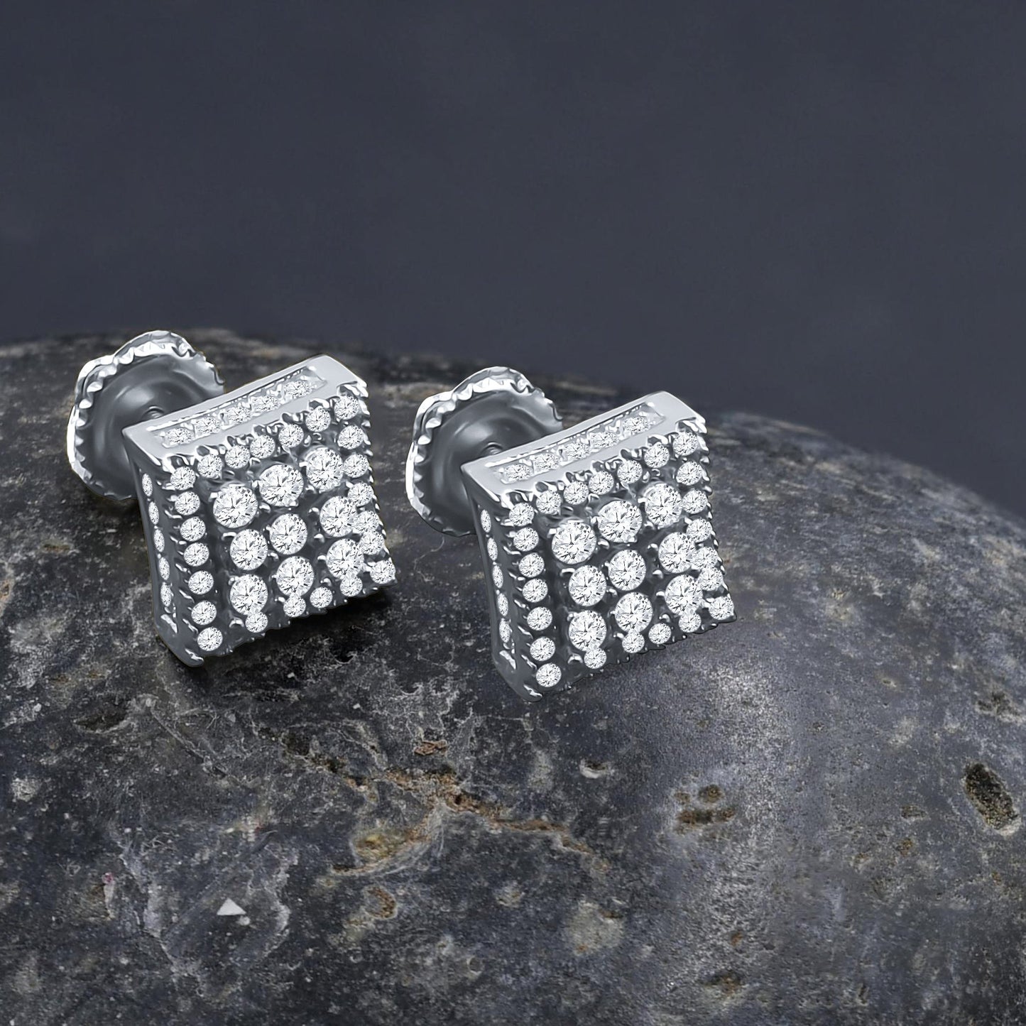 ICED BRILLIANCE // WHITE GOLD EARRINGS