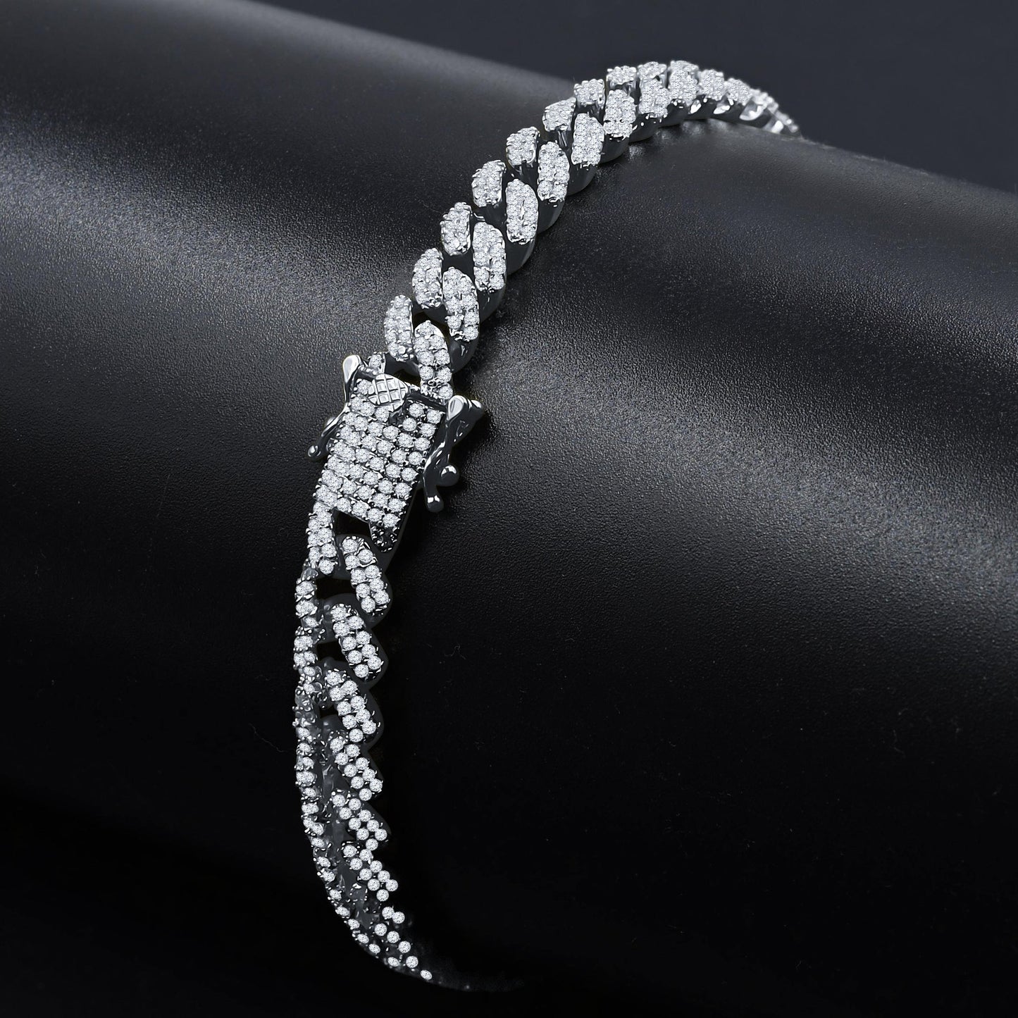 ICED OUT MIAMI CUBAN ANKLET // WHITE GOLD 8MM