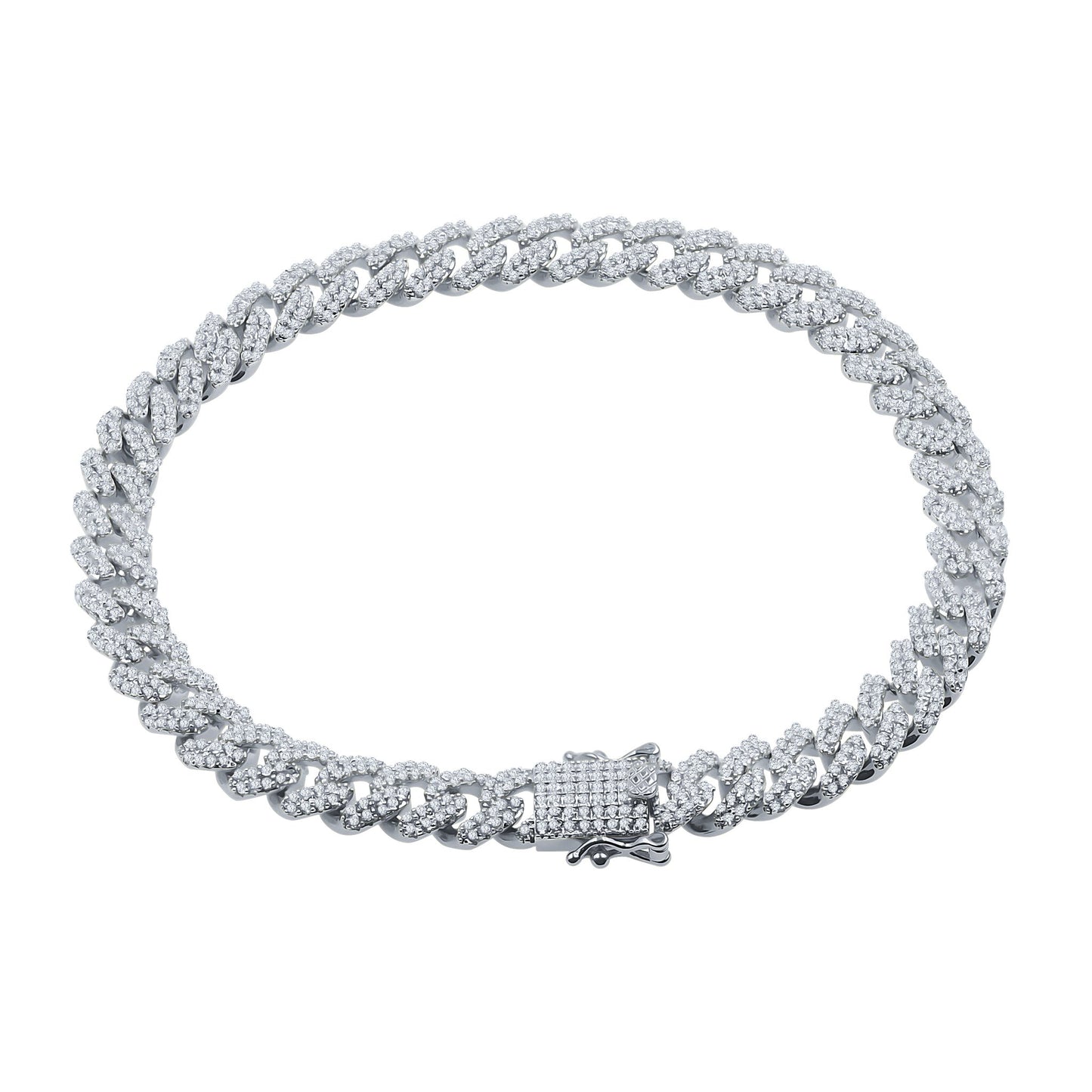 ICED OUT MIAMI CUBAN ANKLET // WHITE GOLD 8MM