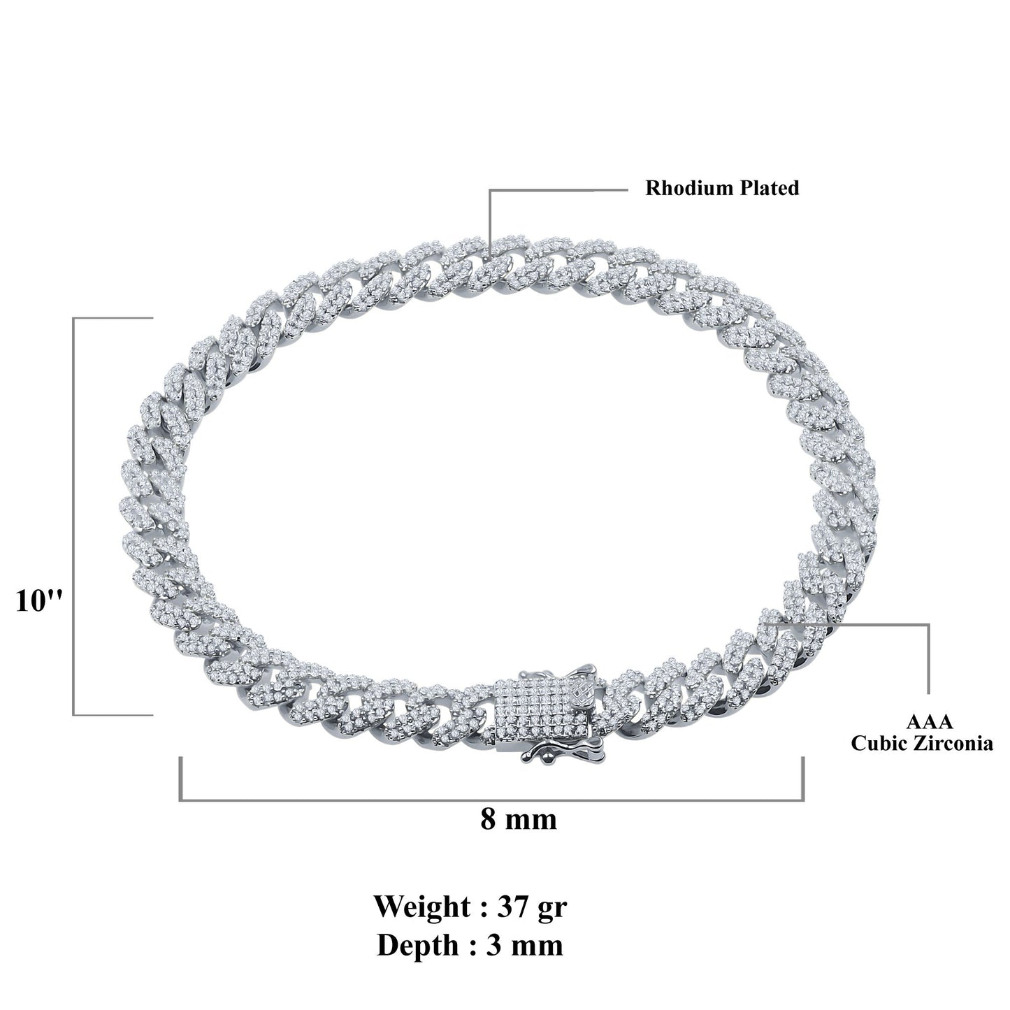ICED OUT MIAMI CUBAN ANKLET // WHITE GOLD 8MM